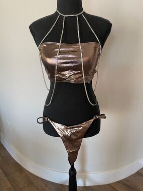 Bikini Set with Rhinestone Harness
